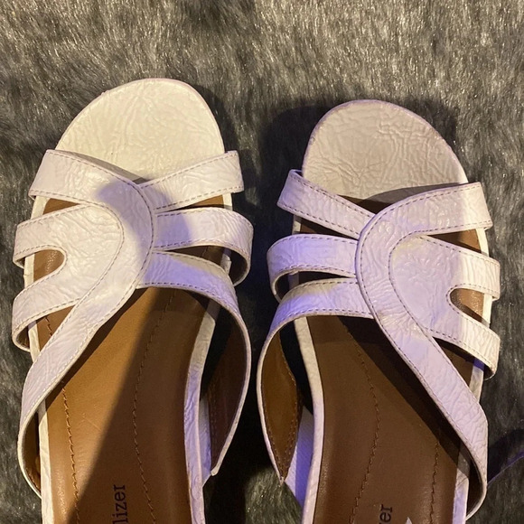 Naturalizer white brown wedge sandals Sz 7.5 - Picture 9 of 11